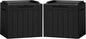 Flamaker 2 Pack Deck Box 31 Gallon Waterproof Resin Storage Box with Lid Indoor Outdoor Delivery Box Storage Bin for Patio Cushions (Black)