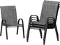 UDPATIO Patio Chairs Set of 4, Stackable Outdoor Dining Chairs with High Back, Textilene Fabric Breathable Outdoor Chair All Weather, 350LBS Capacity for Garden, Backyard (Dark Grey)