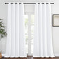 NICETOWN White Room Darkening Curtain 120 inches Long for Living Room - Grommet Solid Thermal Insulated Grommet Light Blocking Window Treatment for Bedroom (1 Panel, W52 x L120)