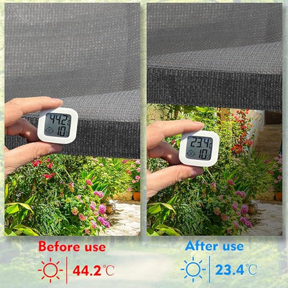 EMERIT 90% Shade Cloth Sun Shade Fabric for Patio Garden Pergola Shade Cover Canopy with Gromments (Grey, 10X14 FT)
