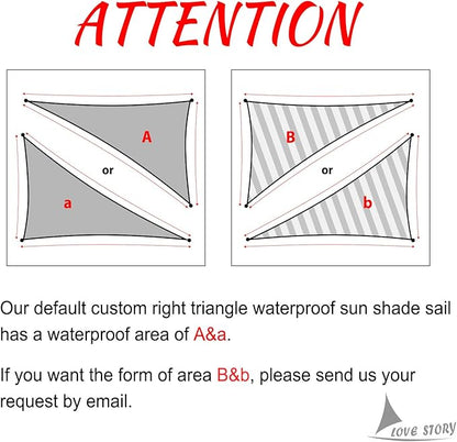 LOVE STORY Right Triangle 12'x18'x21.6' Waterproof Sun Shade Sail Canopy UV Block for Outdoor Patio Backyard Carport,Dark Grey(We Make Custom Size)