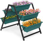 Outvita Green Raised Garden Planter Bed, Tiered Planter Stand with 5 Boxes, Vertical Raised Garden Bed for Herbs, Flowers, Vegetables in Patio Balcony Indoor Outdoor