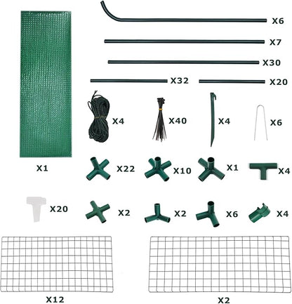 Walk-in Greenhouse for Outdoors, Thickened PE Cover & Heavy Duty Powder-Coated Steel, Mesh Door & Screen Windows, 14 Sturdy Shelves 4.7x4.7x6.4 FT, (GHW002G)