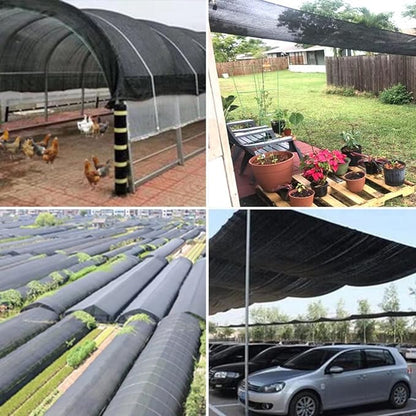 QLOFEI Shade Cloth for Garden, 90% Sunblock Neting Cover Shade Cloth with Grommets, UV Protection Screen for Patio Kennel Chicken Coop Pergola Greenhouse Plants Cover Mesh Tarp, 10x18 FT