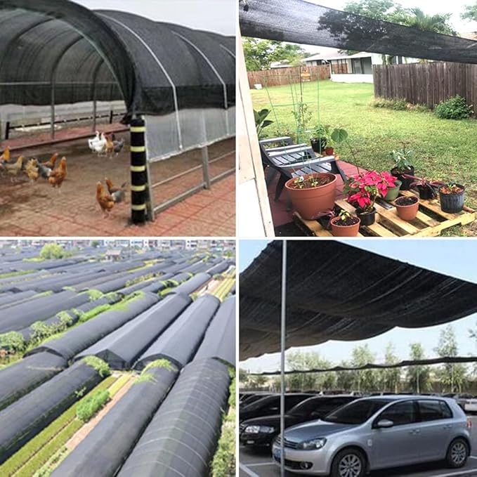 QLOFEI 18x18 FT Shade Cloth for Garden, 80-90% Sunblock Neting Cover with Grommets, Sun Screens for Patio Plants Greenhouse, Shade Cloth for Kennel Chicken Coop Pergola Outdoor