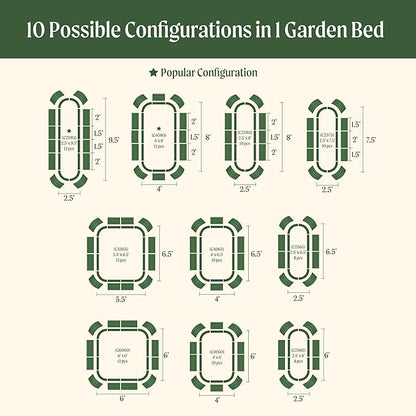 32" Extra Tall Raised Garden Bed Kits, 4 x 8 x 2.7ft Raised Planter Box Outdoor, 2.5 x 9.5 x 2.7ft Deep Root 10 in 1 Modular Metal Raised Beds for Gardening Vegetables Flowers Fruits - British Green