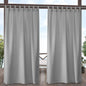Exclusive Home Cabana Solid Indoor/Outdoor Light Filtering Hook-and-Loop Tab Top Curtain Panel, 54"x96", Cloud Grey, Set of 2