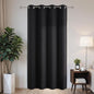 Joydeco Blackout Patio Sliding Door Curtains 108 Inches Long, Grommet Privacy Room Divider Curtains, Extra Wide Thermal Blackout Drapes for Bedroom Living Room (Black, 60Wx108L, 1 Panel)