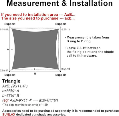SUNLAX Sun Shade Sail 11' x 19' Butter Cream Rectangle Canopy Sail Shade Cover UV Block Permeable Sunshade Outdoor for Patio Backyard Deck Pergola (We Make Custom Size)