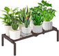 1 Tier Metal Plant Stand Indoor Outdoor, Potted Multiple Flower Pot Holder Rack Plant Shelf, Heavy Duty Planter Display Shelving for Patio Balcony Garden Living Room Decorative (Brown)
