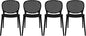 2xhome Set of 4 Patio Dining Chairs | Modern Stackable Outdoor Pool Side Chair | Weather Resistant Plastic for Yard, Porch, Balcony, Kitchen, Black