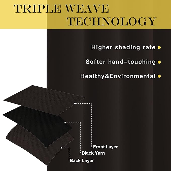 NICETOWN Patio Blackout Curtain Panels - Extra Wide Sliding Door Thermal Insulated Drape, Privacy Room Divider Curtain for Bedroom Office (Toffee Brown, 66 x 118 Inch Long)