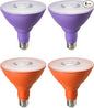 EDISHINE PAR38 Purple & Orange LED Flood Light Bulbs Outdoor, Dimmable LED Light Bulb, 18W(120W Equivalent), Outdoor Weatherproof Light Bulb, E26 Base, 4 Pack