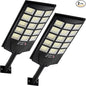 Solar Lights Outdoor Waterproof, 6500K Dusk to Dawn Solar Street Light Motion Sensor with Remote Control, LED Security Light for Outside Garden Yard Parking Lot, Oudoor Flood Lights, 2PACK