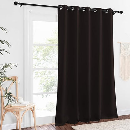NICETOWN Blackout Curtain Drape for Bedroom - Light Reducing Thermal Insulated Solid Grommet Room Darkening Window Curtain 90 inches Long for Living Room (Toffee Brown, 1 Piece, W66 x L90)