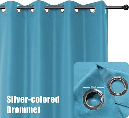 BONZER Outdoor Curtains for Patio Waterproof Thick Privacy Extra Wide Grommet Light Filtering Outside Curtains for Porch Pergola Gazebo Deck, 1 Panel, 150W x 84L inch, Teal