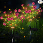 2 Pack Solar Stake Lights Outdoor Decor Waterproof Mums Artificial Flowers Solar Lights for Outdoor Garden Yard Pathway Decor (Rose Red,Violet)