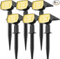 Fabrito 72 LEDs Solar Spot Lights Outdoor Waterproof, 3 Modes Landscape Spotlights, Dusk to Dawn Solar Powered Flood Wall Lights for Outside, Solar Garden Lights for Yard Porch 6 Pack (Warm White)
