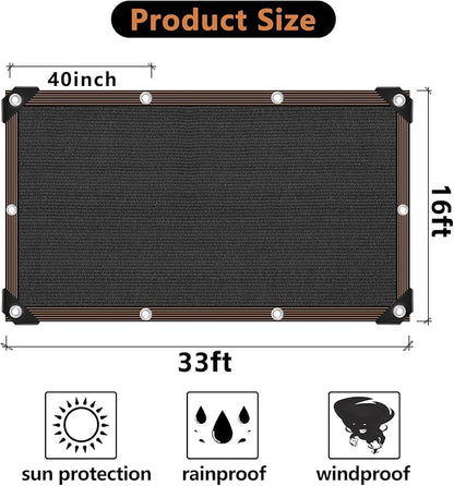 Shade Cloth, 90% Sunblock Net for Garden Patio, Shade Neting for Plants Greenhouse Outdoor Pergola Lawn, Easier to Hang Sun Cover for Kennel Chicken Coop