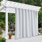 NICETOWN Patio Outdoor Curtain Waterproof Extra Wide and Long, Rustproof Grommet W100 x L108 Room Darkening Outdoor Living Divider Privacy Thermal Insulated Blinds for Pool, Greyish White, 1 Piece