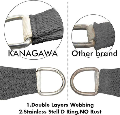 KANAGAWA Sun Shade Sail 12'x16' Dark Gray Rectangle UV Block Canopy Awning Shelter Fabric Cloth Screen for Outdoor Patio Garden Backyard Activities