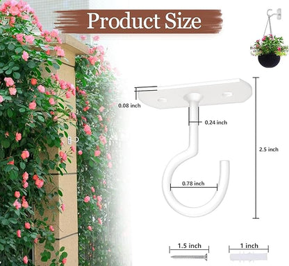 Ceiling Hooks 6Pack for Hanging Plants 2.5in White