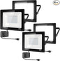 4Pack LED Flood Light Outdoor,150W LED Work Light 15500lm with 6FT US Plug,IP66 Waterproof Exterior Security Lights,6000K Daylight White Outside Floodlights Slim Design for Playground Yard