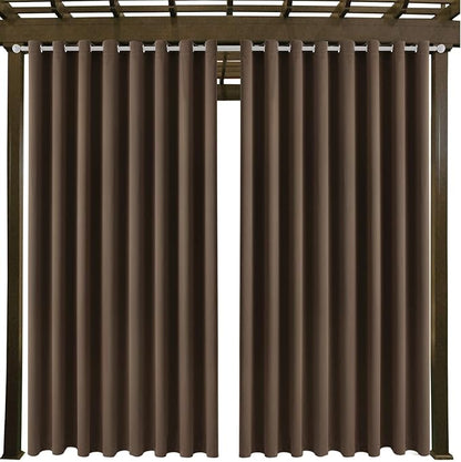 DIVA EN CAMINO DEC Outdoor Patio Curtain Waterproof Darkening Thermal Insulated Indoor Curtains for Bedroom, Porch, Living Room, Pergola, Cabana, W105 x L95, Set of 2 Panels