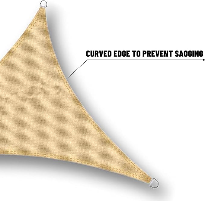 SUNNY GUARD Waterproof Sun Shade Sail 6'x12'x13.4' Sand Right Triangle UV Block Sunshade for Backyard Yard Deck Patio Garden Outdoor Activities and Facility(Customized)