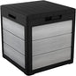 Keter Denali 30 Gallon Resin Outdoor Storage Box and Patio Furniture Side Table for Pool and Garden Accessories, Grey & Black