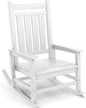 SERWALL Oversized Rocking Chair, Outdoor Rocking Chair for Adults, All Weather Resistant Porch Rocker for Lawn Garden, White