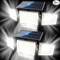 Solar Lights Outdoor Waterproof Motion Sensor - 416 LEDs 3000 Lumens Super Bright 3 Brightness 3 Modes 2400mAh 360° Illumination 32ft Solar Flood Security Light for Outside (Classic, 2)