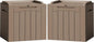 Flamaker 2 Pack Deck Box 31 Gallon Waterproof Resin Storage Box with Lid Indoor Outdoor Delivery Box Storage Bin for Patio Cushions (Light Brown)