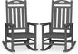 Oversized Outdoor Rocking Chairs Set of 2, High Back Porch Rocking Chair, HDPE All Weather Resistant Rocking Chairs for Patio, 380lbs Weight Capacity, Dark Grey