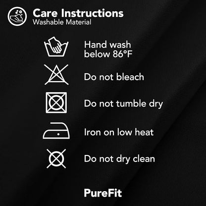 PureFit Outdoor Curtains for Patio Waterproof Weatherproof, UV Resistant Outside Curtains for Gazebo, Front Porch, Pergola, Sun Blocking Privacy Curtain, 52W x 95L inch, 1 Panel, Black