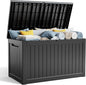 Deck Box - 280 Gallon Large Outdoor Storage box,Waterproof Patio Furniture and Storage Deck - Lockable and UV Resistant, Perfect for Pool and Outdoor Use, Weatherproof Resin, Lockable (Black)