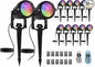 Low Voltage RGBW LED Landscape Lights Spot Lights Outdoor for Yard Garden Decor Spotlight, 12V-24V Low Voltage Landscape Lighting with 16 Color Changing and Remote IP68 Waterproof (12)
