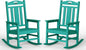 Ciokea Oversized Outdoor Rocking Chairs Set of 2, 380lbs Heavy-Duty Large Patio Rocker, High Back Cozy Porch Chairs, Weather Resistant Patio Rocking Chairs for Outside, Fire Pit, Deck, Aruba Blue