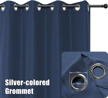 BONZER Outdoor Curtains for Patio Waterproof Thick Privacy Grommet Light Filtering Outside Curtains for Porch Pergola Gazebo Deck, 1 Panel, 54W x 120L inch, Navy