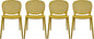 2xhome Set of 4 Patio Dining Chairs | Modern Stackable Outdoor Pool Side Chair | Weather Resistant Plastic for Yard, Porch, Balcony, Kitchen, Yellow