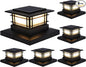 Dynaming 6 Pack Solar Post Cap Lights Outdoor, Fence Post Solar Lights Fit for 4x4 5x5 6x6 Vinyl/Wooden Posts, High Brightness Warm White SMD LED Lighting Decor for Garden Deck Patio