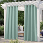 NICETOWN Outdoor Curtains for Patio Waterproof 95 inches Long 2 Panels, Thermal Insulated Sun Blocking Outdoor Drapes Privacy for Porch & Gazebo, UV Protection Outdoor Privacy Shades, Aqua Blue