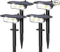 4 Pack Solar Spot Lights Outdoor Waterproof IP68, Auto On/Off Bright Solar Powered Spotlights with Wall Mount & Ground 2 IN 1, Adjustable Solar Landscape Lights for Outside Yard Garden Pathway