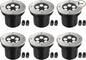 JESLED Landscape Lighting 6W LED Well Lights, 12V 24V Ground Lights 6000K Bright White, IP67 Waterproof Low Voltage Landscape Light Spotlight for Driveway Deck Patio Yard Garden Outdoor (6 Pack)