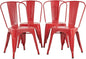 FDW Metal Dining Chairs Set of 4 Indoor Outdoor Chairs Patio Chairs Kitchen Metal Chairs 18 Inch Seat Height Restaurant Stackable Chair Tolix Side 330LBS Weight Capacity