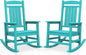 SERWALL HDPE Outdoor Rocking Chair Set of 2, Patio Rocking Chairs, All-Weather Porch Rockers for Adults, Aruba Blue