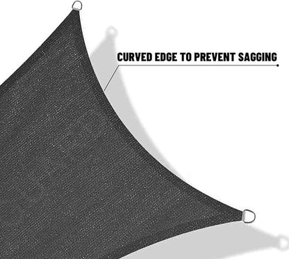 SUNNY GUARD Custom Size 6'x6' Dark Grey Sun Shade Sail Rectangle UV Block Shade for Backyard Yard Patio Deck Garden(Customized)