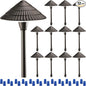 LEONLITE 12-Pack LED Low Voltage Landscape Lights, 3W Cast-Aluminum 12-24V Pathway Light, 5000K Daylight Waterproof Path Lights, ETL Listed Landscape Lighting Wired for Yard Lawn, Bronze