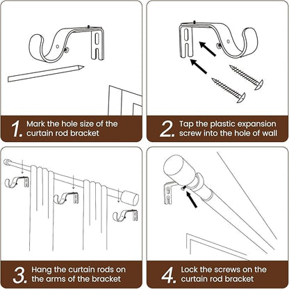 1” Diameter Curtain Rods Itself is 30 to 90 inch 1 Pack Fit 30-84 inch Window with Heavy Duty Adjustable Rod Matte White Splicing Metal Extra Long Curtain Rod for Windows