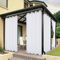 BONZER Waterproof Outdoor Curtains for Patio Porch Pergola Cabana Light Filtering Privacy Grommet Indoor Curtain Panels for Bedroom Living Room, 1 Panel, 54W x 95L inch, White